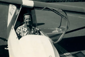 Woody Brown flying his plane