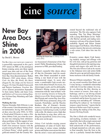 Cine Source Bay Area Docs Shine 2008, by David L. Brown