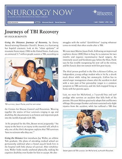 Neurology Now Journeys of TBI Recovery